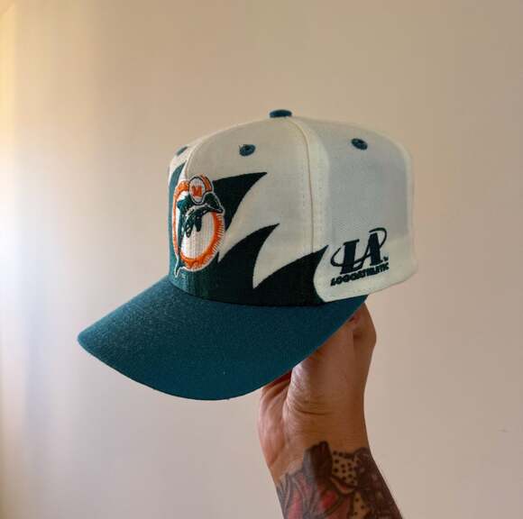 Logo Athletic Other - Vintage 90s Miami Dolphins Logo Athletic Sharktooth Snapback Hat